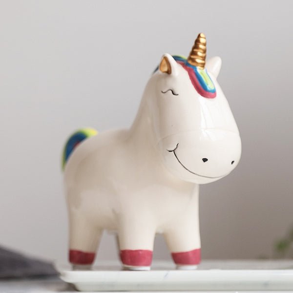 White Unicorn Piggy Bank